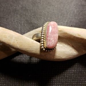 Beautiful silver and pink ring